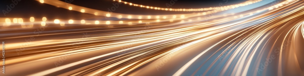 Fototapete Futuristic Luminescent Pathways Dynamic Light Trails on Sleek Surface for Innovative Tech Display - Enhancing Digital Marketing and User Experience Design