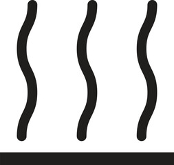 Hot surface warning sign. isolated on white background. design in trendy style. black vector illustration
