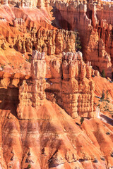 A rocky mountain with a lot of red and brown colors