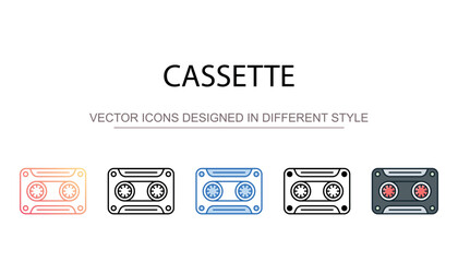 Cassette icon design with white background stock illustration