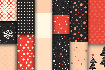 Festive Christmas patterns, design, background