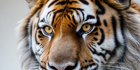 Fototapeta premium Majestic Tiger Close Up Stunning Wild Cat Image.