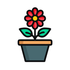 flower pot icon design