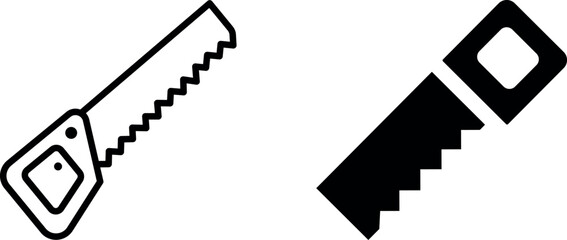 Saw Vector Icon Set – Tools, Cutting, and Carpentry Designs