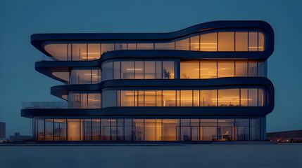 Modern office building at night (1)