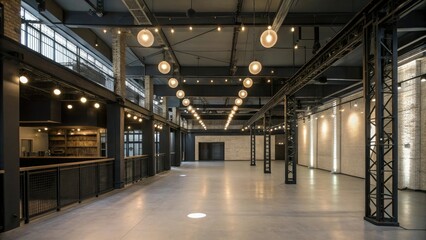 Industrial-Chic Metal Accents with Soft Lighting, exposed brick walls, contemporary aesthetic, sleek lines