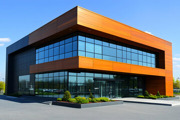Obraz premium Modern office building exterior sunny day