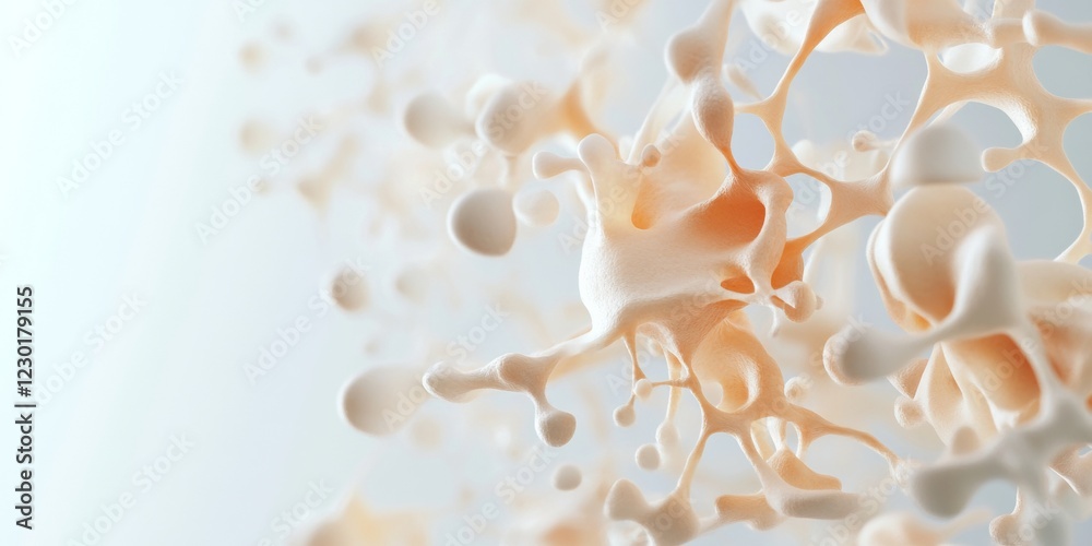 Aufkleber Futuristic Bioengineering Art Soft Organic Polymer Forms in Fractal Space Visualizing Synthetic DNA for Tech Innovation and Marketing in Biotechnology