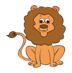 Lion isolated on white background