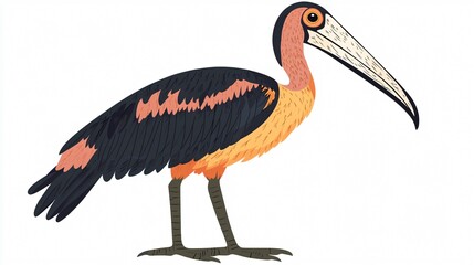 Obraz premium Vibrant Tropical Flemish Bird Animal Vector Illustration for Graphic Design Projects