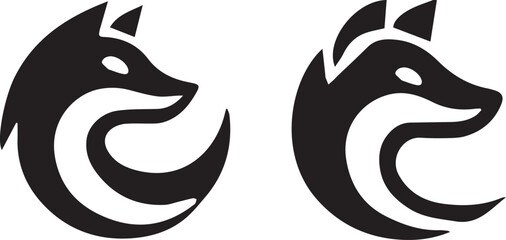 Set of fox logo vector illustration silhouette