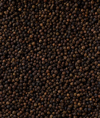 Close-up of black pepper , view above. Peppercorn background.