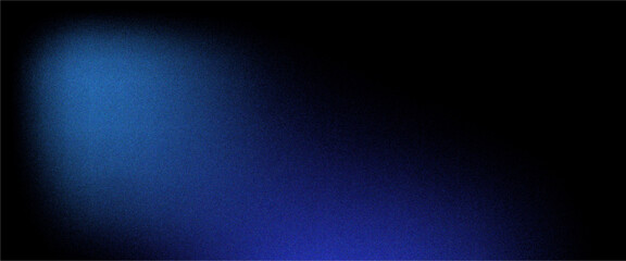Grainy gradient background, black dark blue abstract noise texture banner poster