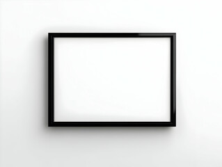 Blank square frame on white wall