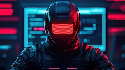 Innovative cybersecurity operations a close-up of futuristic digital workspaces