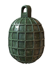 Isolated Dark Green Grenade, Military Design