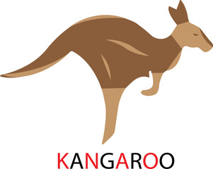 Kangaroo logo icon vector white background .