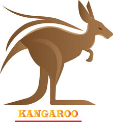 Kangaroo logo icon vector white background .