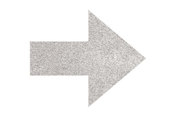 Arrow with texture of plaster isolated on white