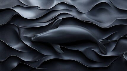 Obraz premium A vector illustration of a rubbery elephant seal skin texture with large folds and dark gray tones.