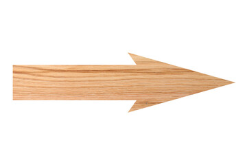 Arrow with wooden texture isolated on white