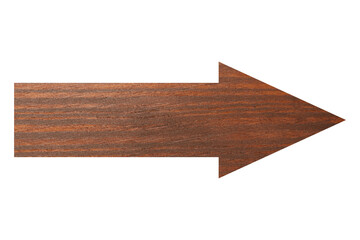 Arrow with wooden texture isolated on white