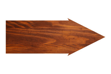 Arrow with wooden texture isolated on white