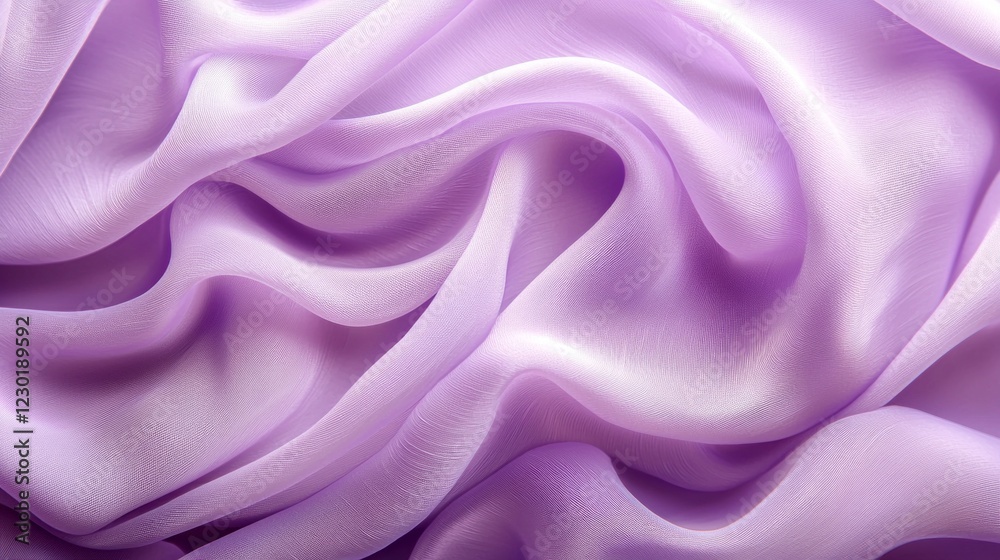 Aufkleber light lavender fabric flows gently, forming delicate waves and curves that evoke tranquility and ins