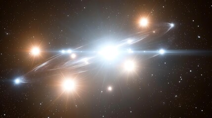 Obraz premium Stars cluster in deep space with ring of light