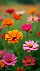 Colorful blanket flower blossoms with intricate details in a field, field, garden, botanical