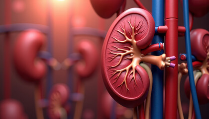 Stylized illustration representing kidneys with emphasis on kidney health, designed for World Kidney Day to raise general awareness and support.