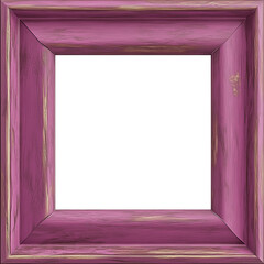 Pink wooden frame on a wall, blank photo frame, picture frame, vintage square frame