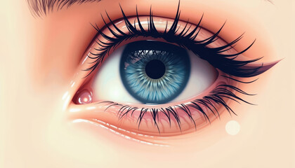 Creative depiction of an expressive blue eye, encircled with glowing accents to emphasize the significance of World Glaucoma Day.