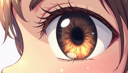 Close-up illustration of a vibrant brown eye, symbolizing the importance of eye health for World Glaucoma Day
