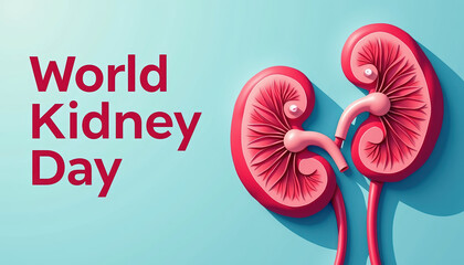 Engaging World Kidney Day banner featuring vibrant kidney graphics and a festive design to highlight kidney health and awareness.