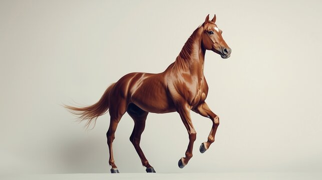 Budyonny horse galloping with chestnut coat.