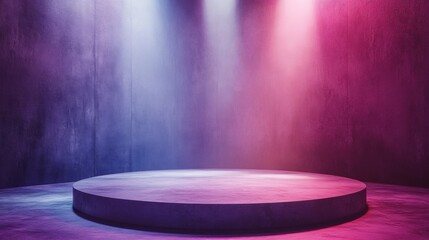 Empty Stage with Colorful Lights for Performance and Events
