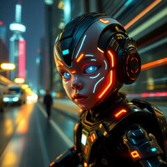 Cyberpunk Child Android 