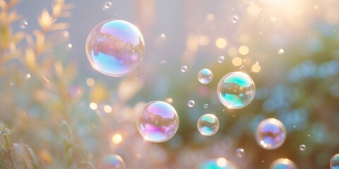 Magical Bubbles in the Sunshine Filled Garden.