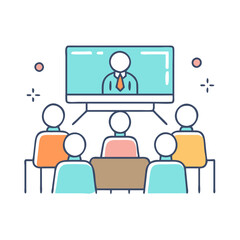 conference room icon, conference room vector illustration-simple illustration of conference room, perfect for conference room logos and icons