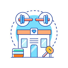fitness center icon, fitness center vector illustration-simple illustration of fitness center, perfect for fitness center logos and icons