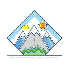 mountain view icon, mountain view vector illustration-simple illustration of mountain view, perfect for mountain view logos and icons