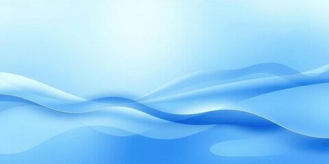 Obraz premium Soft blue gradient background with wavy lines created from transparent color layers, cloud formations, soothing colors, soft focus