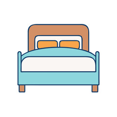 single bed icon, single bed vector illustration-simple illustration of single bed, perfect for single bed logos and icons