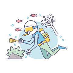 scuba diving icon, scuba diving vector illustration-simple illustration of scuba diving, perfect for scuba diving logos and icons