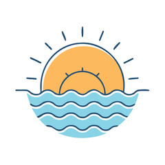 sunset icon, sunset vector illustration-simple illustration of sunset, perfect for sunset logos and icons