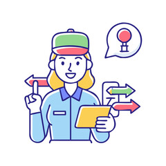 tour guide icon, tour guide vector illustration-simple illustration of tour guide, perfect for tour guide logos and icons