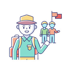 tour guide icon, tour guide vector illustration-simple illustration of tour guide, perfect for tour guide logos and icons