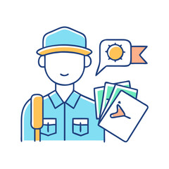 Obraz premium tour guide icon, tour guide vector illustration-simple illustration of tour guide, perfect for tour guide logos and icons