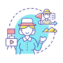 tour guide icon, tour guide vector illustration-simple illustration of tour guide, perfect for tour guide logos and icons